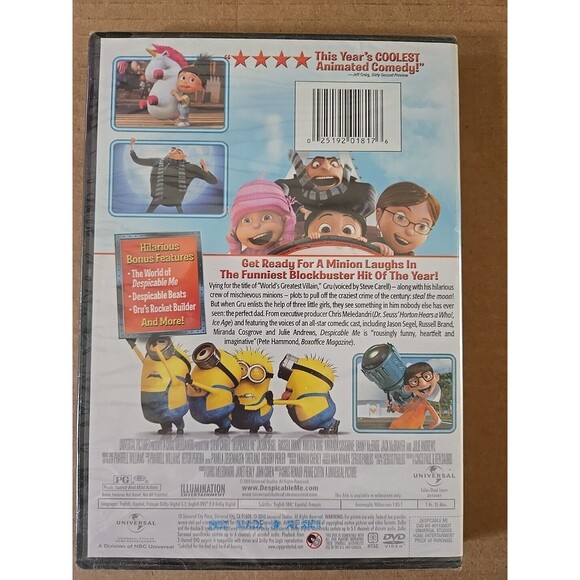 Despicable Me (DVD, 2010)Rated PG 1hr 35 Min Starring Steve Carell Hilarious - Picture 2 of 2